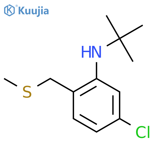 Benzenamine, 5-chloro-N-(1,1-dimethylethyl)-2-[(methylthio)methyl]- structure