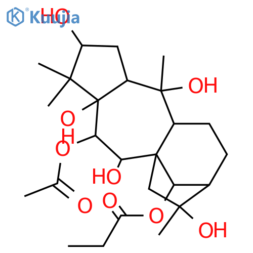 Grayanotoxane-3,5,6,7,10,14,16-heptol, 6-acetate 14-propanoate, (3β,6β,7α,14R)- (9CI) structure