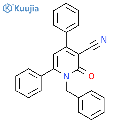 3-PYRIDINECARBONITRILE, 1,2-DIHYDRO-2-OXO-4,6-DIPHENYL-1-(PHENYLMETHYL)- structure