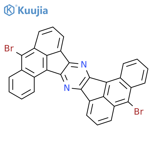 Diaceanthryleno[1,2-b:1',2'-e]pyrazine, 5,14-dibromo- structure