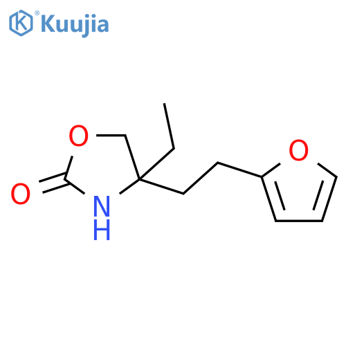 2-Oxazolidinone, 4-ethyl-4-[2-(2-furanyl)ethyl]-, (4R)- structure