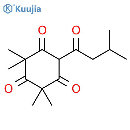2,2,4,4-tetramethyl-6-(3-methylbutanoyl)cyclohexane-1,3,5-trione structure