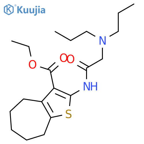ethyl 2-[(N,N-dipropylglycyl)amino]-5,6,7,8-tetrahydro-4H-cyclohepta[b]thiophene-3-carboxylate structure
