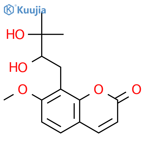 2H-1-Benzopyran-2-one, 8-(2,3-dihydroxy-3-methylbutyl)-7-methoxy- structure