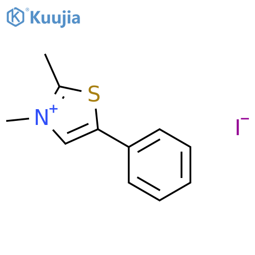 Thiazolium, 2,3-dimethyl-5-phenyl-, iodide structure