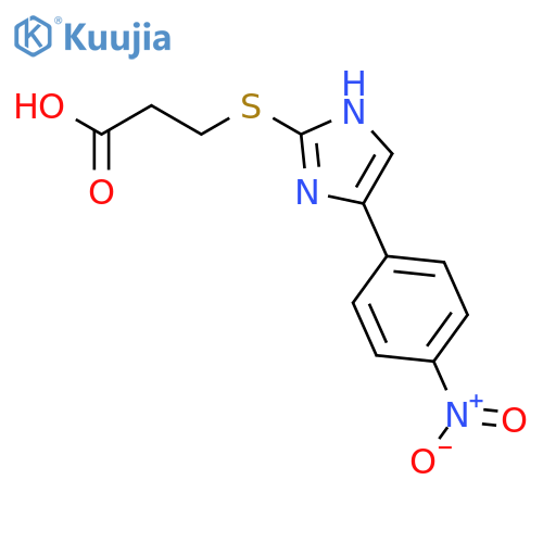 Propanoic acid, 3-[[4-(4-nitrophenyl)-1H-imidazol-2-yl]thio]- structure