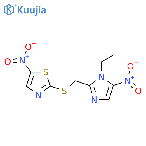 Thiazole, 2-[[(1-ethyl-5-nitro-1H-imidazol-2-yl)methyl]thio]-5-nitro- structure
