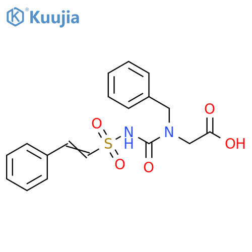 Glycine,N-[[[(2-phenylethenyl)sulfonyl]amino]carbonyl]-N-(phenylmethyl)- structure