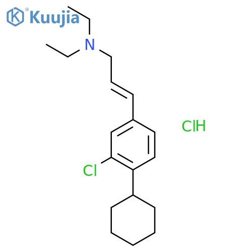 (2E)-3-(3-chloro-4-cyclohexylphenyl)-N,N-diethylprop-2-en-1-amine hydrochloride structure