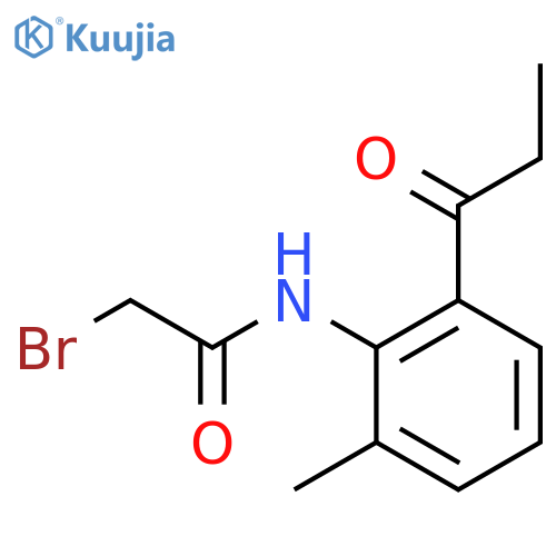Acetamide, 2-bromo-N-[2-methyl-6-(1-oxopropyl)phenyl]- structure