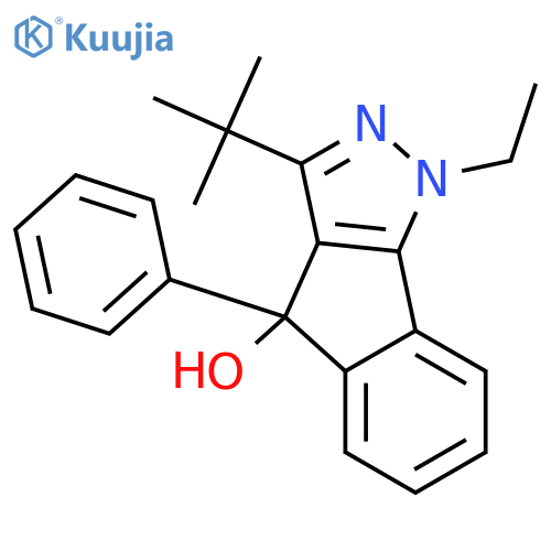 Indeno[1,2-c]pyrazol-4-ol,3-(1,1-dimethylethyl)-1-ethyl-1,4-dihydro-4-phenyl- structure