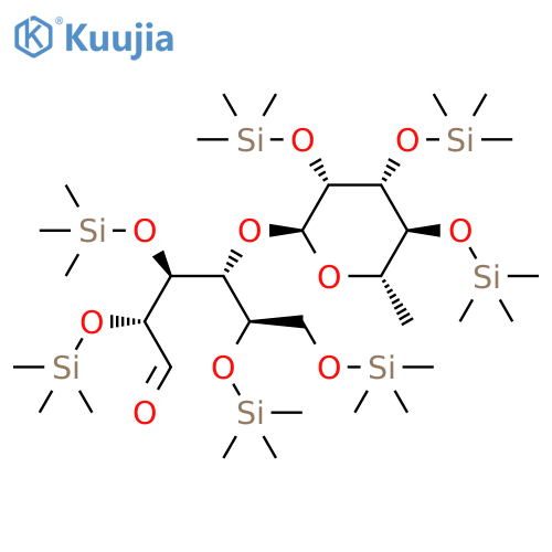 (2R,3S,4R,5R)-4-[(2S,3R,4R,5S,6S)-6-Methyl-3,4,5-tris(trimethylsilyloxy)oxan-2-yl]oxy-2,3,5,6-tetrakis(trimethylsilyloxy)hexanal structure
