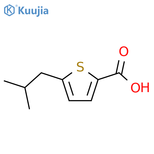 5-(2-methylpropyl)thiophene-2-carboxylic acid structure