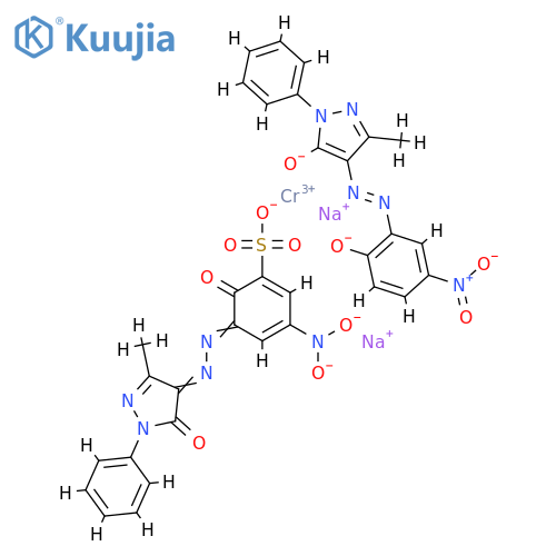 Chromate(2-), [2,4-dihydro-4-[(2-hydroxy-5-nitrophenyl)azo]-5-methyl-2-phenyl-3H-pyrazol-3-onato(2-)][3-[(4,5-dihydro-3-methyl-5-oxo-1-phenyl-1H-pyrazol-4-yl)azo]-2-hydroxy-5-nitrobenzenesulfonato(3-)]-, disodium structure