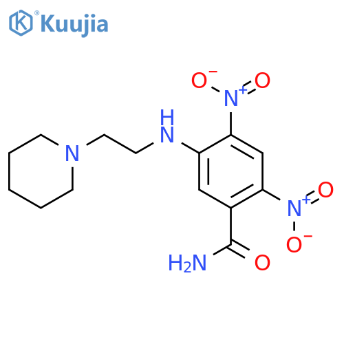 2,4-dinitro-5-(2-piperidin-1-ylethylamino)benzamide structure