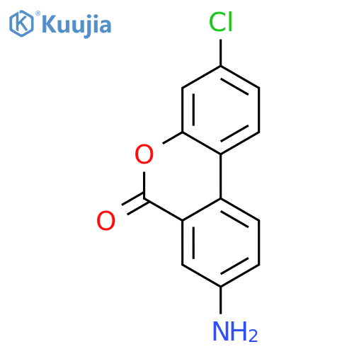 6H-DIBENZO[B,D]PYRAN-6-ONE, 8-AMINO-3-CHLORO- structure