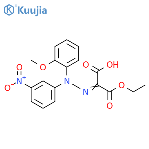 Propanedioic acid, 2-[2-(2-methoxyphenyl)-2-(3-nitrophenyl)hydrazinylidene]-, 1-ethyl ester structure