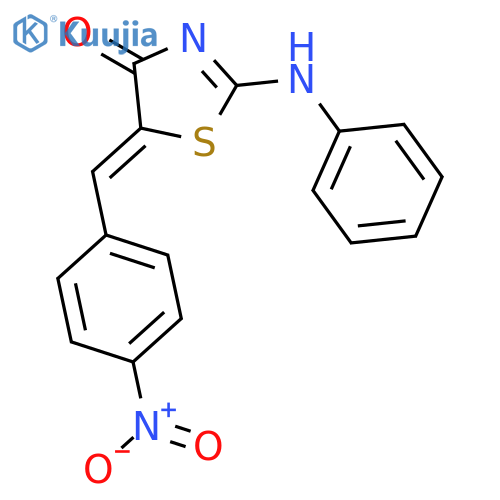 4(5H)-THIAZOLONE, 5-[(4-NITROPHENYL)METHYLENE]-2-(PHENYLAMINO)- structure