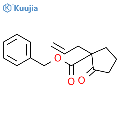 Cyclopentanecarboxylic acid, 2-oxo-1-(2-propenyl)-, phenylmethyl ester structure