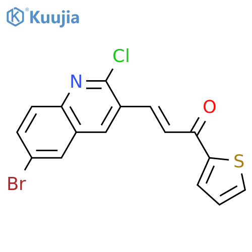 2-PROPEN-1-ONE, 3-(6-BROMO-2-CHLORO-3-QUINOLINYL)-1-(2-THIENYL)- structure