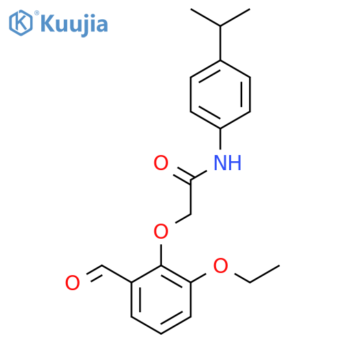 2-(2-ethoxy-6-formylphenoxy)-N-(4-propan-2-ylphenyl)acetamide structure