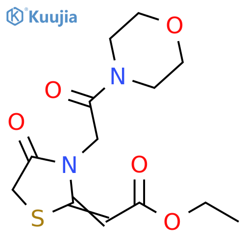 ethyl 2-[3-(2-morpholino-2-oxo-ethyl)-4-oxo-thiazolidin-2-ylidene]acetate structure