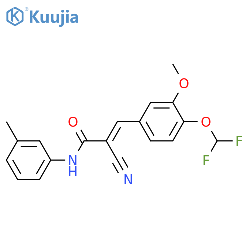 2-cyano-3-[4-(difluoromethoxy)-3-methoxyphenyl]-N-(3-methylphenyl)prop-2-enamide structure