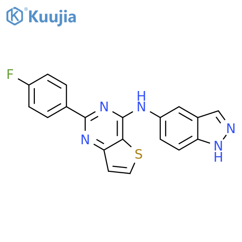 Thieno[3,2-d]pyrimidin-4-amine, 2-(4-fluorophenyl)-N-1H-indazol-5-yl- structure
