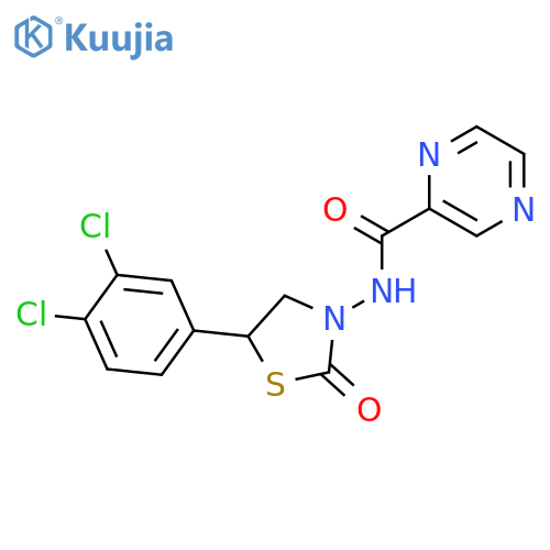 PYRAZINECARBOXAMIDE, N-[5-(3,4-DICHLOROPHENYL)-2-OXO-3-THIAZOLIDINYL]- structure