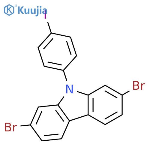 2,7-dibromo-9-(4-iodophenyl)-9H-carbazole structure