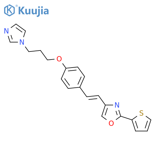 Oxazole,4-[(1E)-2-[4-[3-(1H-imidazol-1-yl)propoxy]phenyl]ethenyl]-2-(2-thienyl)- structure