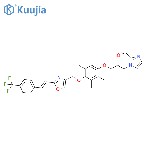 1H-Imidazole-2-methanol,1-[3-[2,3,5-trimethyl-4-[[2-[(1E)-2-[4-(trifluoromethyl)phenyl]ethenyl]-4-oxazolyl]methoxy]phenoxy]propyl]- structure