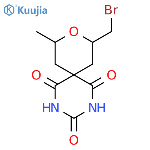 8-(bromomethyl)-10-methyl-9-oxa-2,4-diazaspiro[5.5]undecane-1,3,5-trione structure