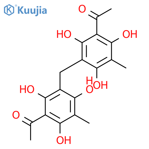 Bis-(3-acetyl-2,4,6-trihydroxy-5-methyl-phenyl)-methan structure