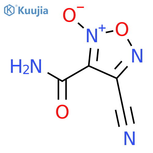 1,2,5-Oxadiazole-3-carboxamide, 4-cyano-, 2-oxide structure