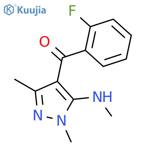 [1,3-dimethyl-5-(methylamino)-1H-pyrazol-4-yl](2-fluorophenyl)methanone structure