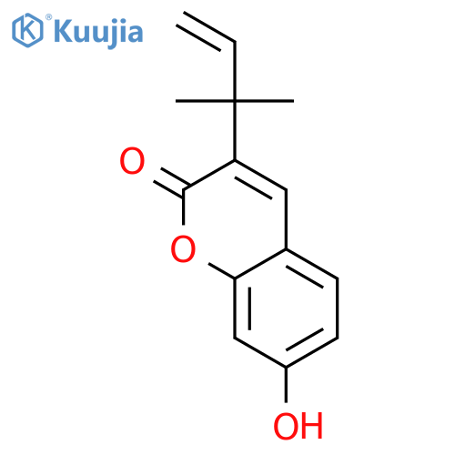 7-Hydroxy-3-(1,1-dimethylprop-2-enyl)coumarin structure