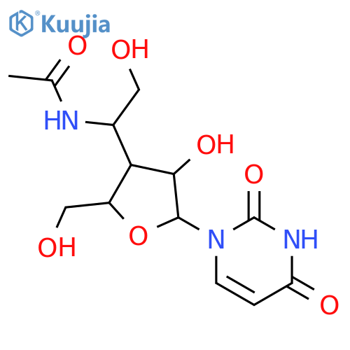 N-[1-[5-(2,4-dioxopyrimidin-1-yl)-4-hydroxy-2-(hydroxymethyl)oxolan-3-yl]-2-hydroxyethyl]acetamide structure