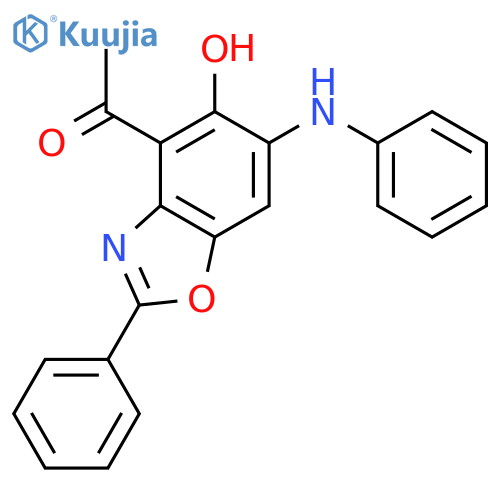 Ethanone, 1-[5-hydroxy-2-phenyl-6-(phenylamino)-4-benzoxazolyl]- structure