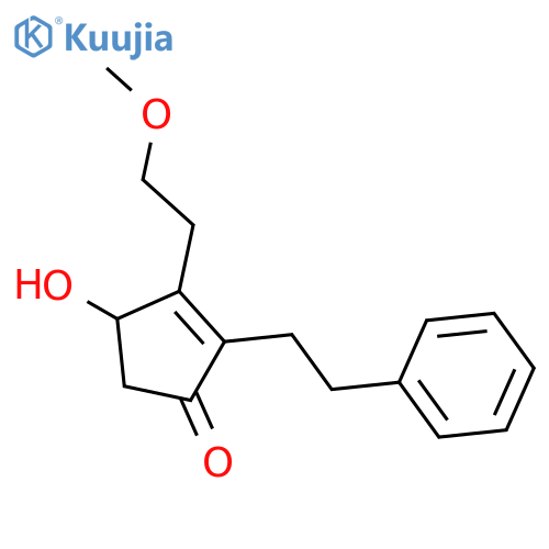 2-Cyclopenten-1-one, 4-hydroxy-3-(2-methoxyethyl)-2-(2-phenylethyl)- structure