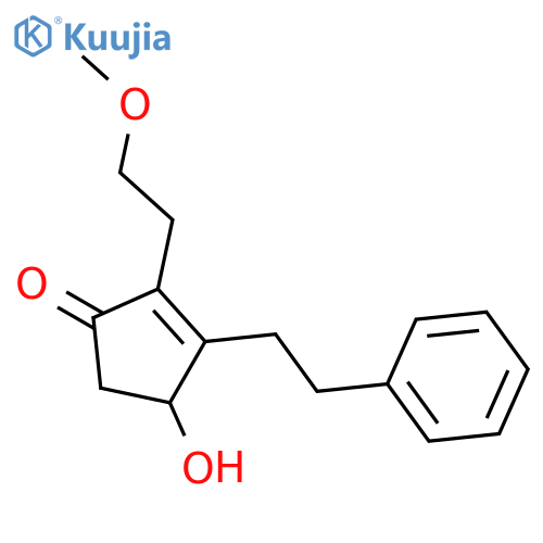 2-Cyclopenten-1-one, 4-hydroxy-2-(2-methoxyethyl)-3-(2-phenylethyl)- structure