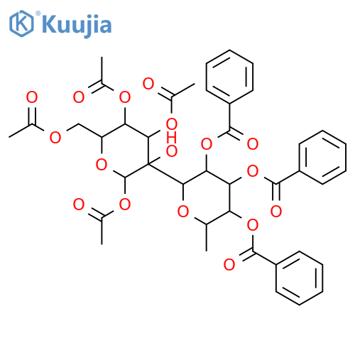 1,3,4,6-Tetra-O-acetyl-2-(2’,3’,4’-tri-O-benzoyl-α-L-fucopyranosyl)-α-D-galactopyranose structure
