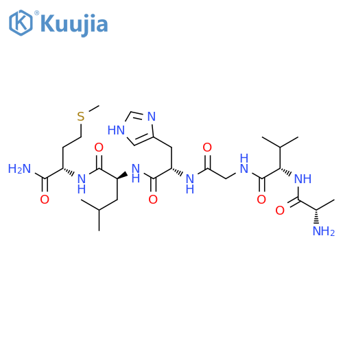 L-Alanyl-L-valylglycyl-L-histidyl-L-leucyl-L-methioninamide structure