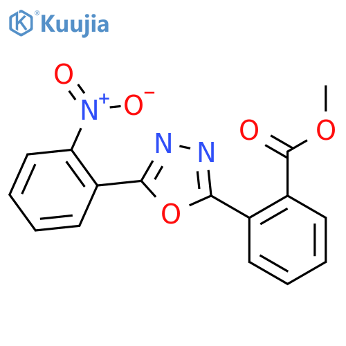 Benzoic acid, 2-[5-(2-nitrophenyl)-1,3,4-oxadiazol-2-yl]-, methyl ester structure