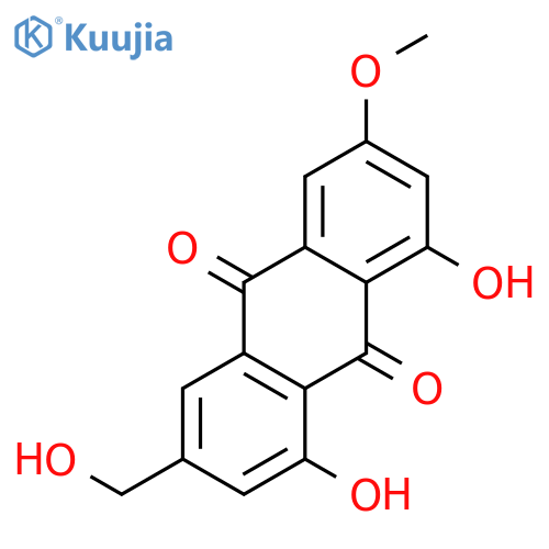 1,8-dihydroxy-3-(hydroxymethyl)-6-methoxyanthracene-9,10-dione structure