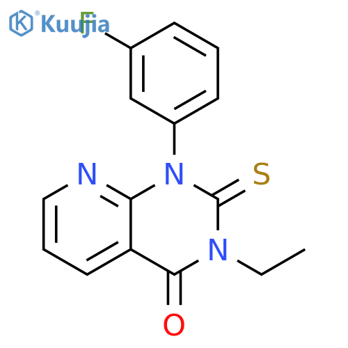Pyrido[2,3-d]pyrimidin-4(1H)-one, 3-ethyl-1-(3-fluorophenyl)-2,3-dihydro-2-thioxo- structure