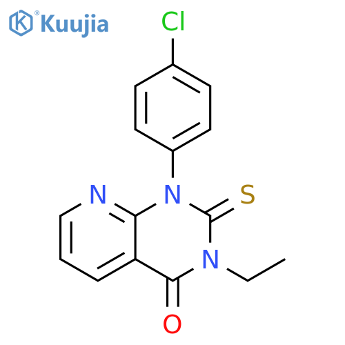 Pyrido[2,3-d]pyrimidin-4(1H)-one, 1-(4-chlorophenyl)-3-ethyl-2,3-dihydro-2-thioxo- structure
