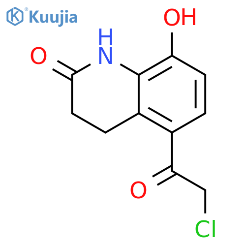 2(1H)-QUINOLINONE, 5-(CHLOROACETYL)-3,4-DIHYDRO-8-HYDROXY- structure