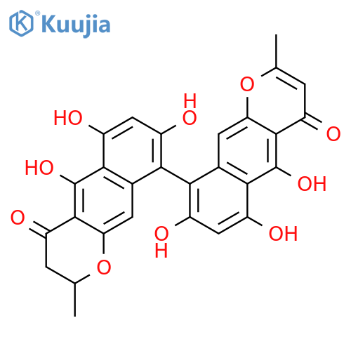 5,6,8,5',6',8'-hexahydroxy-2,2'-dimethyl-2,3-dihydro-[9,9']bi[benzo[g]chromenyl]-4,4'-dione structure