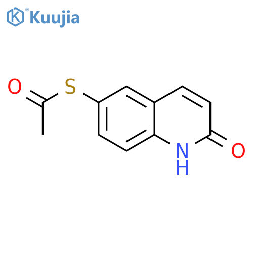 Ethanethioic acid, S-(1,2-dihydro-2-oxo-6-quinolinyl) ester structure